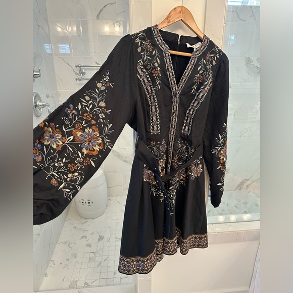 NWT Hale Bob Gorgeous Black Floral Embroidered Dress - www.joarbit.com
